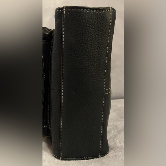 Fossil Vintage Messenger Black Crossbody 75082 Pebbled Leather Minimalist Travel - Picture 5 of 10